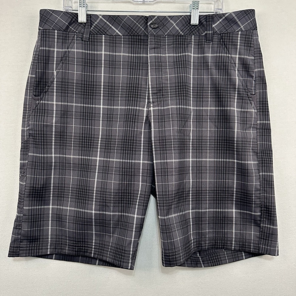 Fila Sport Golf Shorts Men's Sz 36 Black Plaid‎ Chino Lightweight